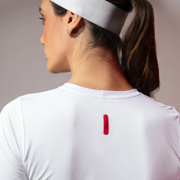 Detalhe das costas da Camiseta Baby Look Fusion