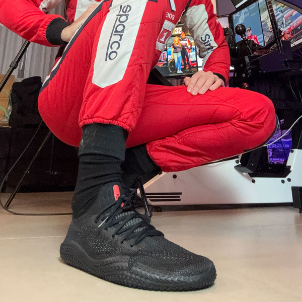 Detalhe do cabedal em 3D Knit do Barefoot Racing